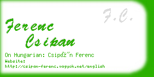 ferenc csipan business card